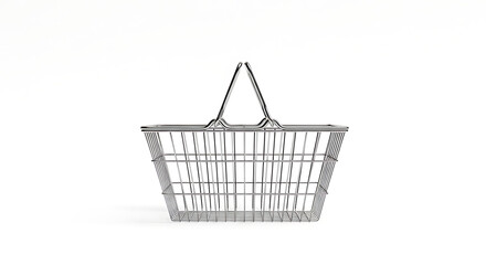 Shopping Basket Illustration A Simple and Minimalist Representation for Commerce and Retail