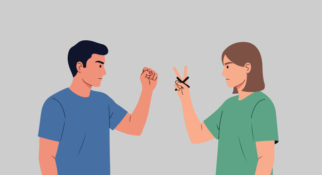 Rock, paper, scissors illustration