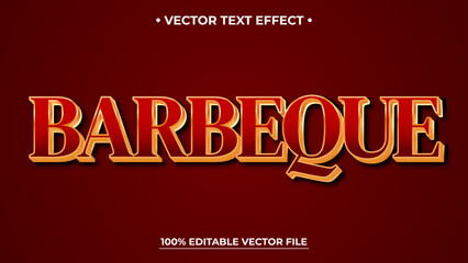 Barbeque text effect with editable vector file on a dark red background