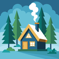 Naklejka premium house in the woods