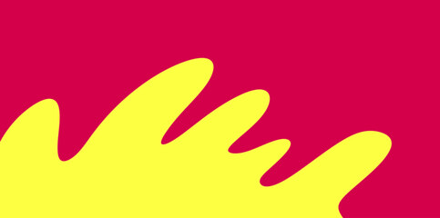 Obraz premium Abstract Finger Paint Splash Vector Illustration Background. A lively, hand-drawn look with five finger-like shapes of yellow reaching into the crimson background.