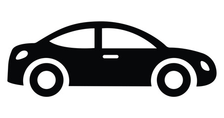 Car vector icon, side view sedan silhouette for automotive and transportation