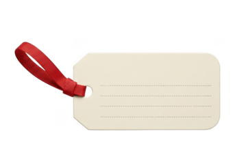 Blank luggage tag isolated on transparent background