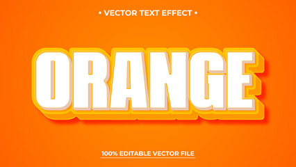 Bold Orange Text Effect with White Letters and Shadow on Gradient Background