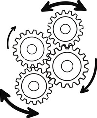Mechanical gear diagram vector design