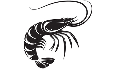 Shrimp Vector Silhouettes – Prawn Clipart, Seafood Design Icons .