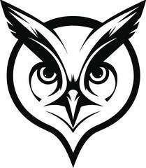 Bold owl face made of clean, mirrored lines 3