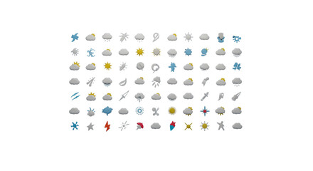 Vast Collection Weather Icons Forecast App UI Design Elements for Web Development