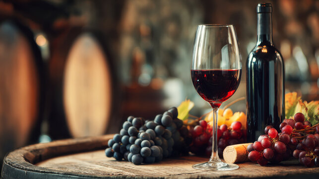 Elegant red wine tasting experience in a charming vineyard cellar setting
