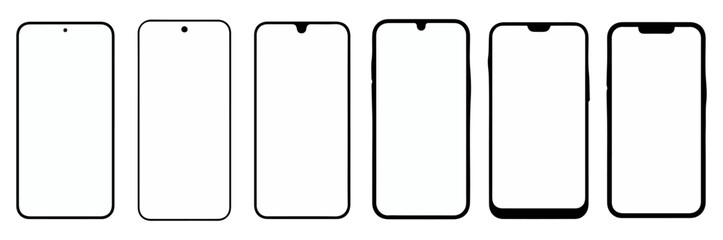 smartphone frame mockup set for app design