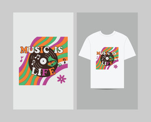 music is my life T-Shirt design template