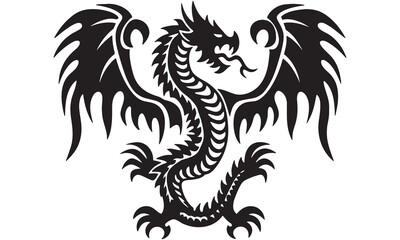 Dragon Vector Silhouettes – Fantasy Creature Clipart and Tribal Designs 