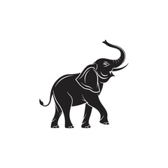 Elephant Silhouette Tribal Style Vector Illustration