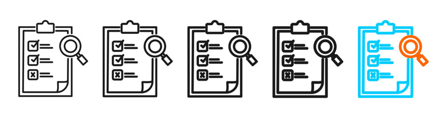 assessment icon set multiple style collection	
