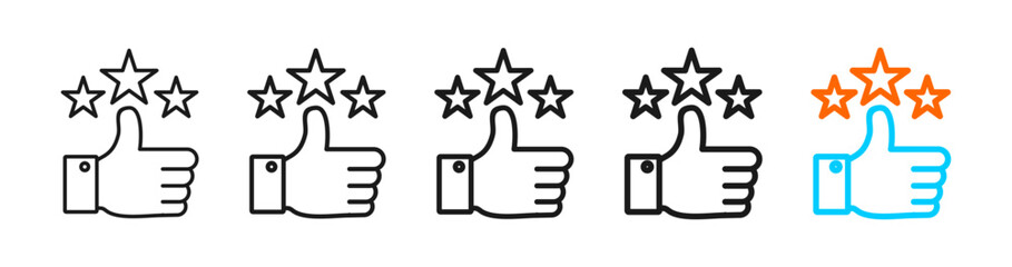 review  icon set multiple style collection	
