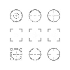 Target crosshair aim signs set for interface design