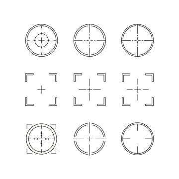 Target crosshair aim signs set for interface design