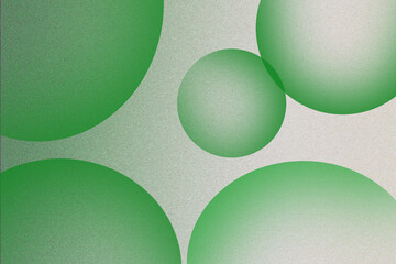 Abstract arrangement of translucent green spheres on a textured background