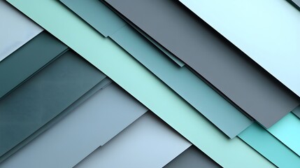 Overlapping geometric planes present a modern abstract background composition in cool tones