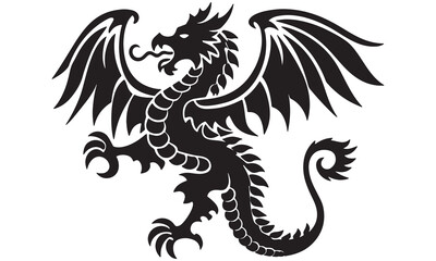 Dragon Vector Silhouettes – Fantasy Creature Clipart and Tribal Designs 