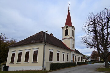 Protestant church in Willersdorf, Oberwart district, Burgenland, Austria, Europe, Central Europe
