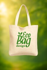 High-quality eco bag mockup with natural fabric texture, ideal for sustainable branding and eco-friendly product presentations.
