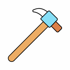 Claw hammer tool flat design illustration