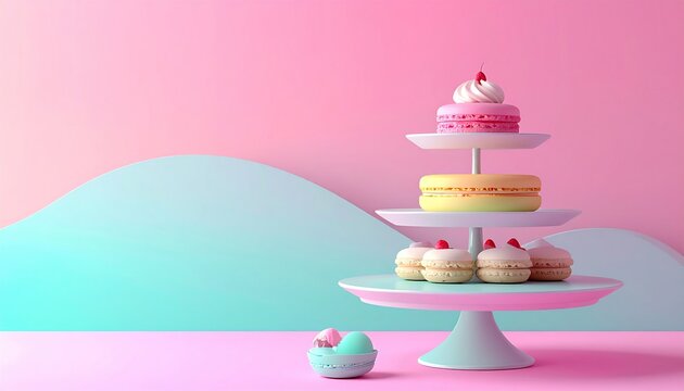Pastel Perfection - A Whimsical Display of Cakes and Cupcakes.