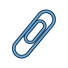 Obraz premium Simple blue paperclip icon for documents