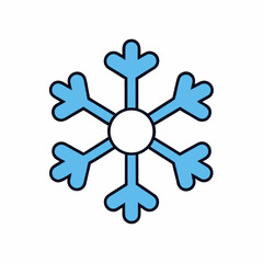 Blue geometric snowflake symbol for winter
