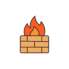 Firewall icon protecting network security