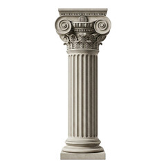 A classical ionic column, isolated on transparent background