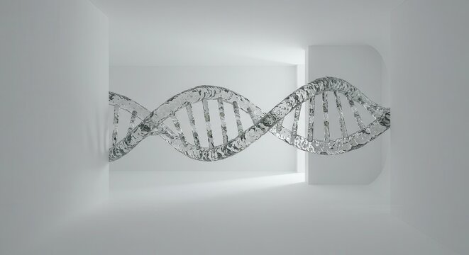 Watery double helix structure emerges from bright minimalist corridor