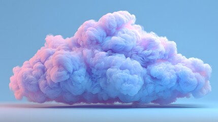 Fototapeta premium Fluffy accumulation of pastel colored vapor floats against a simple background