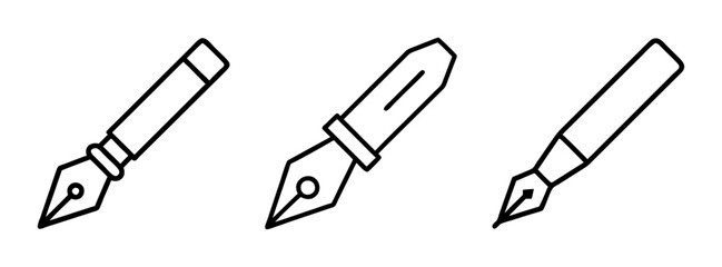 Vector illustration of vintage calligraphy pens fountain pens writing tools drawing pens for art