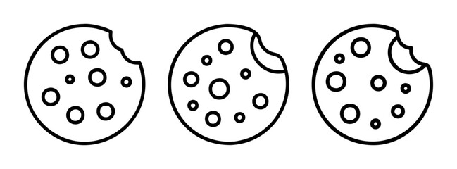 Chocolate chip cookies vector illustration for coloring page dessert baking homemade treat snack food art