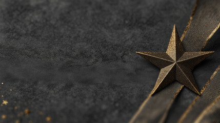 Elegant dark charcoal Christmas poster featuring a blurred bronze star and abstract details for festive appeal