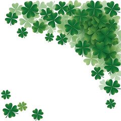 Abundant green shamrocks form a festive border on a transparent background, perfect for st patrick's day celebrations and Irish-themed designs