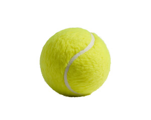 New tennis ball on transparent background isolated with clipping path for sports design element, studio shot