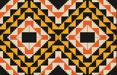 Southwest Native American seamless pattern, boho tribal Aztec Navajo geometric textile design, desert ethnic fabric background.