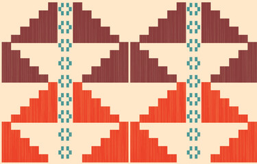 Southwest Native American seamless pattern, boho tribal Aztec Navajo geometric textile design, desert ethnic fabric background.