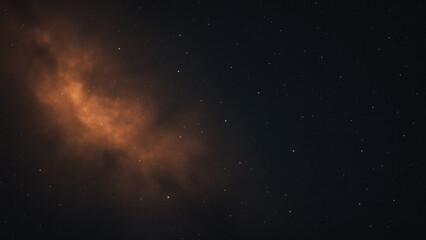 Obraz premium Orange nebula and stars in a dark night sky space galaxy
