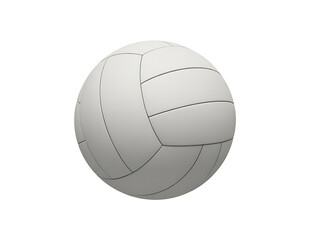 White volleyball isolated on transparent background high resolution 3d rendering closeup sports equipment athletic game recreation object design element