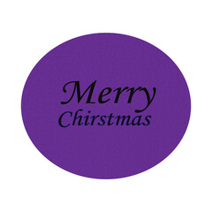 Purple circular merry christmas greeting with elegant font
