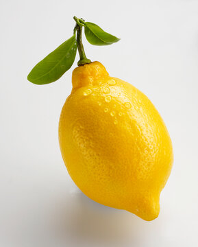 Zitrone mit Blatt,isoliert