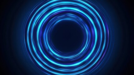 Fototapeta premium Abstract Blue Light Wave Circular Design on Dark Background for Modern Artwork, Technology, and Futuristic Concepts Illustrations and Backgrounds