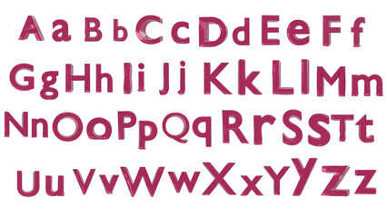 pink jelly alphabet 