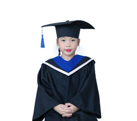 Little girl graduate beams with pride on his special day