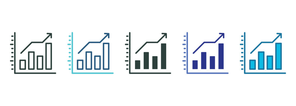 Chart Icon Set Multiple Style Of