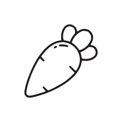 A line drawing of a carrot